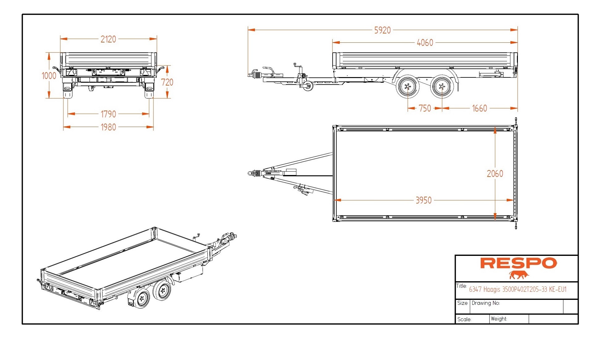 3500P402T205 Lavettivaunu